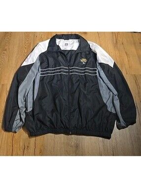 Jacksonville jaguars vintage NFL windbreaker jacket Gray Black White  Size XXL